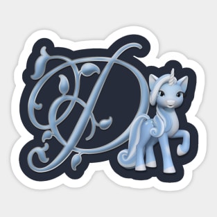 Monogram D Custom Unicorn Sticker